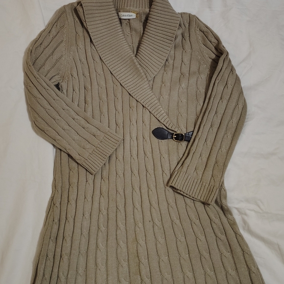 Calvin Klein Women's Beige Cardigan Sweater - Picture 1 of 3
